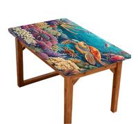Mexpekil Coral Turtle Sea 4FT Rectangle Fitted Table Cover