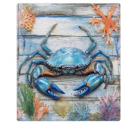 Mexpekil Crab Coral Wooden Dishwasher Magnet Cover 21x26Inch Decorative Dish Washer Sticker for Front Door Waterproof Kitchen Appliance Panel Magnetic Decal