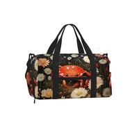 Mexpekil Crab Daisy Gym Bag with Shoe Compartment Waterproof Duffel Bag Large Overnight Weekend Bags Travel Holdall for Women Men Teens