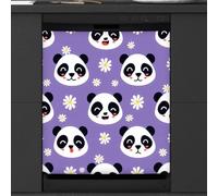 Mexpekil Cute Animal Panda Daisy Dishwasher Magnet Cover 23x26 in, Decorative Waterproof Dishwasher Magnetic Cover Sticker for Kitchen Appliances