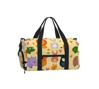 Mexpekil Cute Animals Hearts Gym Bag with Shoe Compartment Waterproof Duffel Bag Large Overnight Weekend Bags Travel Holdall for Women Men Teens