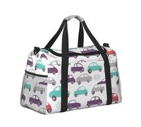 Mexpekil Cute Car Pattern Duffel Bag Large Carry On Hand Luggage Bags Waterproof Weekender Bags Foldable Tote Bag for Travel Sports Gym Dance