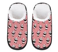 Mexpekil Cute Cartoon Pandas Fluffy Slippers for Women Men L