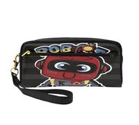 Mexpekil Cute Cartoon Robo Striped Pencil Case Travel Makeup Pouch Pen Bag Holder Purse Leather Cosmetic Makeup Brush Bag Stationery Box for Kids Girls Boy School Office Supplies