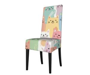 Mexpekil Cute Cats Pet Stretch Dining Chair Covers Washable Chair Protectors Slipcovers for Kitchen, Wedding, Party Decor 1 Pack