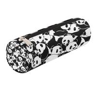 Mexpekil Cute Chinese Pandas Bears Pencil Case for Girls Boys Stationery Pouch Organiser Small School Supply Bag for Students Office
