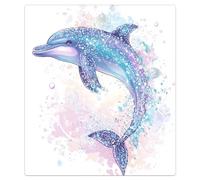 Mexpekil Cute Dolphin Dishwasher Magnet Cover 21x26Inch Decorative Dish Washer Sticker for Front Door Waterproof Kitchen Appliance Panel Magnetic Decal