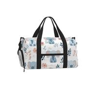 Mexpekil Cute Elephant Flowers Gym Bag with Shoe Compartment Waterproof Duffel Bag Large Overnight Weekend Bags Travel Holdall for Women Men Teens