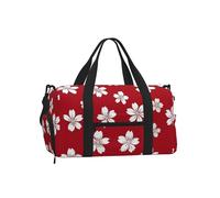 Mexpekil Cute Flower Japanese Gym Bag with Shoe Compartment Waterproof Duffel Bag Large Overnight Weekend Bags Travel Holdall for Women Men Teens