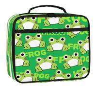 Mexpekil Cute Frog Kids Lunch Bag, Insulated Lunch Box for Boys Girls, Leakproof Thermal Lunch Tote Cooler Bag for School Work