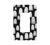 Mexpekil Cute Ghost White Light Switch Cover 1 Gang Single Rocker Outlet Cover Decorative Wall Plate for Home Office