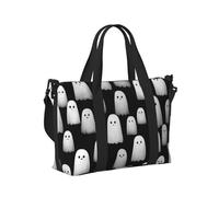 Mexpekil Cute Ghost White Travel Duffel Bag Waterproof Sports Gym Bag Large Weekend Overnight Bags for Women Men Foldable Carry On Luggage Tote Bags for Flight