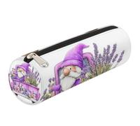 Mexpekil Cute Gnome Purple Truck Lavender Pencil Case for Girls Boys Stationery Pouch Organiser Small School Supply Bag for Students Office
