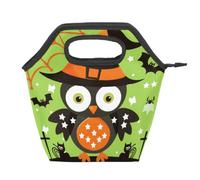 Mexpekil Cute Halloween Owl Bats Reusable Insulated Lunch Bag Waterproof Leakproof Lunch Tote for Kids Adults School Office Picnic