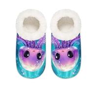 Mexpekil Cute Jellyfish House Slippers for Women Men, Ocean Fish Coral Memory Foam House Shoes Comfy Anti-Slip Slipper Socks for Indoor Bedroom, Sizes 6-6.5