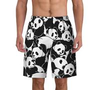 Mexpekil Cute Panda Mens Swimming Shorts Quick Dry Swim Trunks Board Short Casual Summer Beach Shorts with Mesh Lining Pockets L