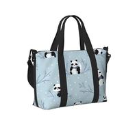 Mexpekil Cute Panda Pattern Travel Duffel Bag Waterproof Sports Gym Bag Large Weekend Overnight Bags for Women Men Foldable Carry On Luggage Tote Bags for Flight