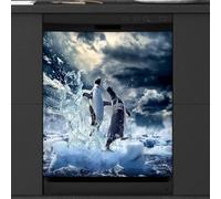 Mexpekil Cute Penguin Dishwasher Magnet Cover 21x26Inch Decorative Dish Washer Sticker for Front Door Waterproof Kitchen Appliance Panel Magnetic Decal
