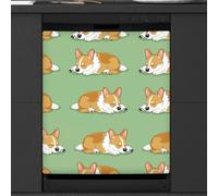 Mexpekil Cute Sleepy Dog Puppy Dishwasher Magnet Cover 23x26 in, Decorative Waterproof Dishwasher Magnetic Cover Sticker for Kitchen Appliances