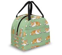 Mexpekil Cute Sleepy Dog Puppy Thermal Lunch Bag Box for Kids Adults, Insulated Lunch Tote Cooler Bag for School Work Travel