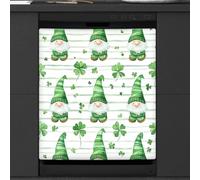 Mexpekil Cute St Patricks Gnomes Shamrock Dishwasher Magnet Cover 21x26 in, Decorative Waterproof Dishwasher Magnetic Cover Sticker for Kitchen Appliances