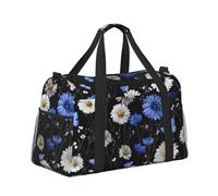 Mexpekil Daisies Flowers Butterfly Duffel Bag Large Carry On Hand Luggage Bags Waterproof Weekender Bags Foldable Tote Bag for Travel Sports Gym Dance