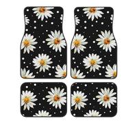 Mexpekil Daisy Polka Dot Car Mats Set of 4 Universal Car Floor Mats Non-Slip Car Foot Mats Decorative Car Carpet Protectors for SUV Van Truck