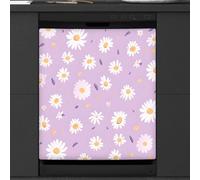 Mexpekil Daisy Purple Dishwasher Magnet Cover 21x26Inch Decorative Dish Washer Sticker for Front Door Waterproof Kitchen Appliance Panel Magnetic Decal