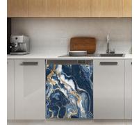 Mexpekil Dark Blue Gold Marble Dishwasher Magnet Cover 21x26Inch Decorative Dish Washer Sticker for Front Door Waterproof Kitchen Appliance Panel Magnetic Decal