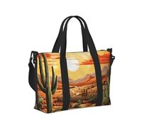 Mexpekil Desert Cactus Sunset Travel Duffel Bag Waterproof Sports Gym Bag Large Weekend Overnight Bags for Women Men Foldable Carry On Luggage Tote Bag for Flight