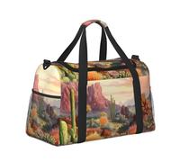 Mexpekil Desert Stone Cactus Duffel Bag Large Carry On Hand Luggage Bags Waterproof Weekender Bags Foldable Tote Bag for Travel Sports Gym Dance