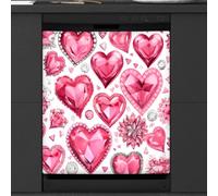Mexpekil Diamond Love Hearts Dishwasher Magnet Cover 21x26Inch Decorative Dish Washer Sticker for Front Door Waterproof Kitchen Appliance Panel Magnetic Decal