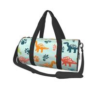 Mexpekil Dinosaurs Footprints Foldable Gym Bag Carry On Travel Duffle Bags Waterproof Woman Men Hand Luggage Bag Large Weekend Overnight Bags for Sports Dance with Removable Strap