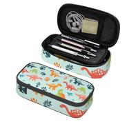 Mexpekil Dinosaurs Footprints Pencil Case for Girls Boys with Compartments Large Pen Organizer Bag Zipper Multi-Use Pouch for School Supplies, Makeup Cosmetics, Kids, Adults