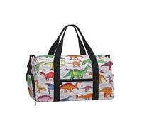 Mexpekil Dinosaurs in Various Gym Bag with Shoe Compartment Waterproof Duffel Bag Large Overnight Weekend Bags Travel Holdall for Women Men Teens