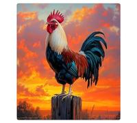 Mexpekil Dishwasher Magnet Cover 21x26 in, Rooster In The Sunset Waterproof Decorative Magnetic Dishwasher Cover Sticker for Kitchen Appliances Decor