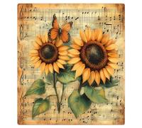 Mexpekil Dishwasher Magnet Cover Decorative, Vintage Sunflower Butterfly Note Waterproof Dishwasher Panel Decal Refrigerator Magnets for Home Kitchen Decor, 21x26inch