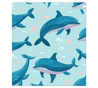 Mexpekil Dishwasher Magnet Cover for Door Front, Cartoon Dolphin Sea Animals Reusable Decorative Panel for Dishwasher, Refrigerator, 21x26 Inch