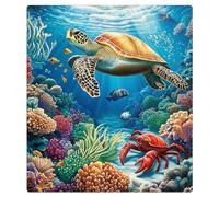 Mexpekil Dishwasher Magnet Cover for Door Front, Colorful Turtle Ocean Reusable Decorative Panel for Dishwasher, Refrigerator, 21x26 Inch