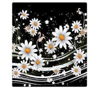 Mexpekil Dishwasher Magnet Cover for Door Front, Daisy Flower Floral Pattern Reusable Decorative Panel for Dishwasher, Refrigerator, 21x26 Inch