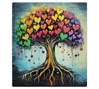 Mexpekil Dishwasher Magnet Cover for Door Front, Reusable Decorative Panel for Dishwasher, Refrigerator, 21x26 Inch, Tree With Heart