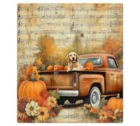 Mexpekil Dishwasher Magnet Cover for Door Front, Reusable Decorative Panel for Dishwasher, Refrigerator, 21x26 Inch, Vintage Truck With Pumpkin