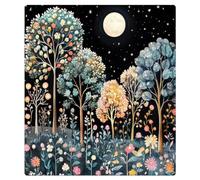 Mexpekil Dishwasher Magnet Cover for Door Front, Wildflowers Forest In The Moonlight Reusable Decorative Panel for Dishwasher, Refrigerator, 21x26 Inch