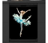 Mexpekil Dishwasher Magnetic Cover, Beautiful Ballet Dancing Beauty Art Magnetic Dishwasher Sticker Cover Magnetic Cover for Dishwasher Kitchen Art Decor