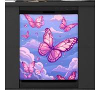 Mexpekil Dishwasher Magnetic Cover, Beautiful Big Butterfly Sky Animal Magnetic Dishwasher Sticker Cover Magnetic Cover for Dishwasher Kitchen Art Decor