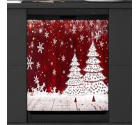 Mexpekil Dishwasher Magnetic Cover, Christmas Tree Coffee Bean Magnetic Dishwasher Sticker Cover Magnetic Cover for Dishwasher Kitchen Art Decor