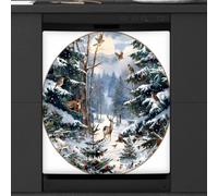 Mexpekil Dishwasher Magnetic Cover, Enchanted Forest Magnetic Dishwasher Sticker Cover Magnetic Cover for Dishwasher Kitchen Art Decor