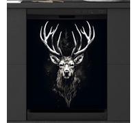 Mexpekil Dishwasher Magnetic Cover, Far Away Moose Abstraction Magnetic Dishwasher Sticker Cover, 66 X 53 Magnetic Cover for Kitchen Dishwasher Art