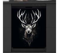 Mexpekil Dishwasher Magnetic Cover, Far Away Moose Abstraction Magnetic Dishwasher Sticker Cover Magnetic Cover for Dishwasher Kitchen Art Decor