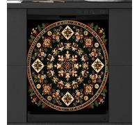 Mexpekil Dishwasher Magnetic Cover, Festive Kaleidoscope Magnetic Dishwasher Sticker Cover Magnetic Cover for Dishwasher Kitchen Art Decor
